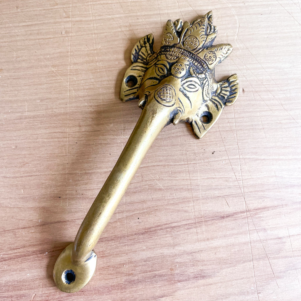 Brass handmade Indian Ganesha door handle