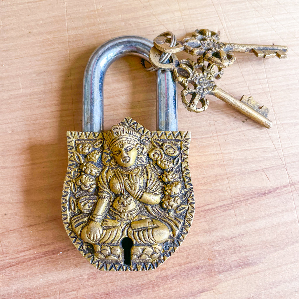 Brass handmade Indian Tara padlock