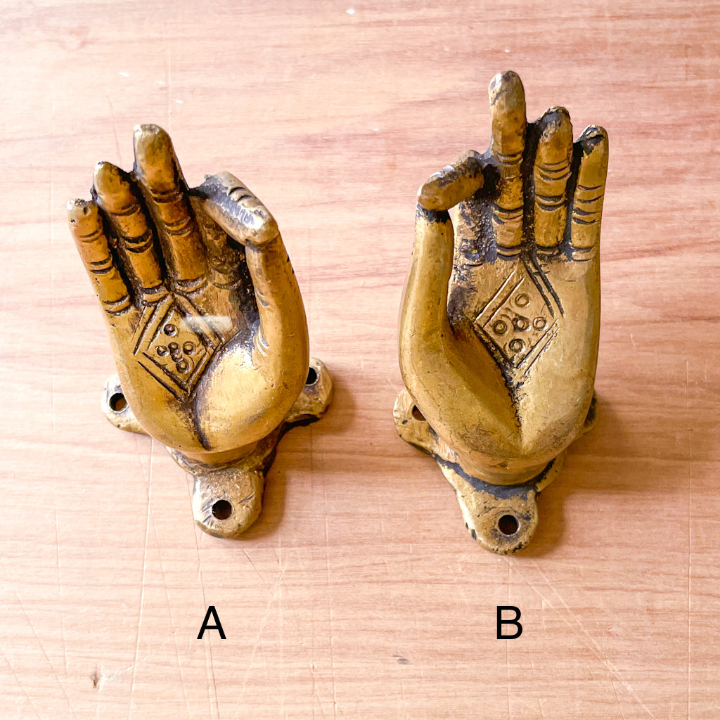 Brass handmade Indian buddha mudra handle