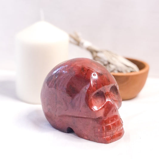 Red jasper crystal skull 550g