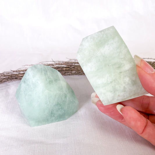 Aquamarine crystal polished shape