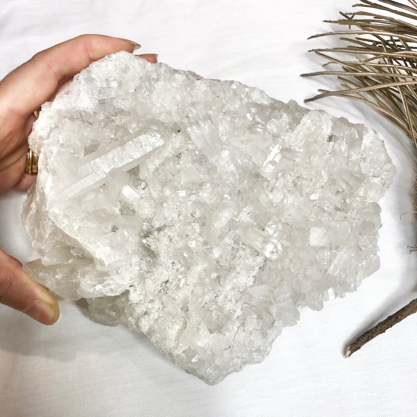 Clear quartz A grade druzy crystal cluster XL