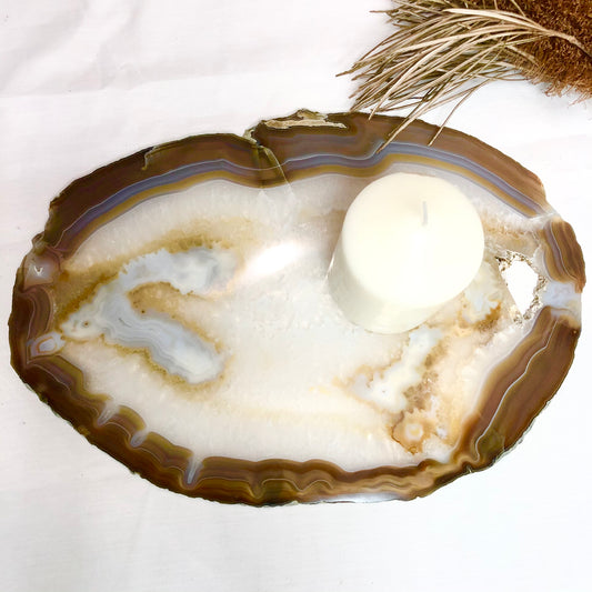 Natural Agate crystal slice slab XL