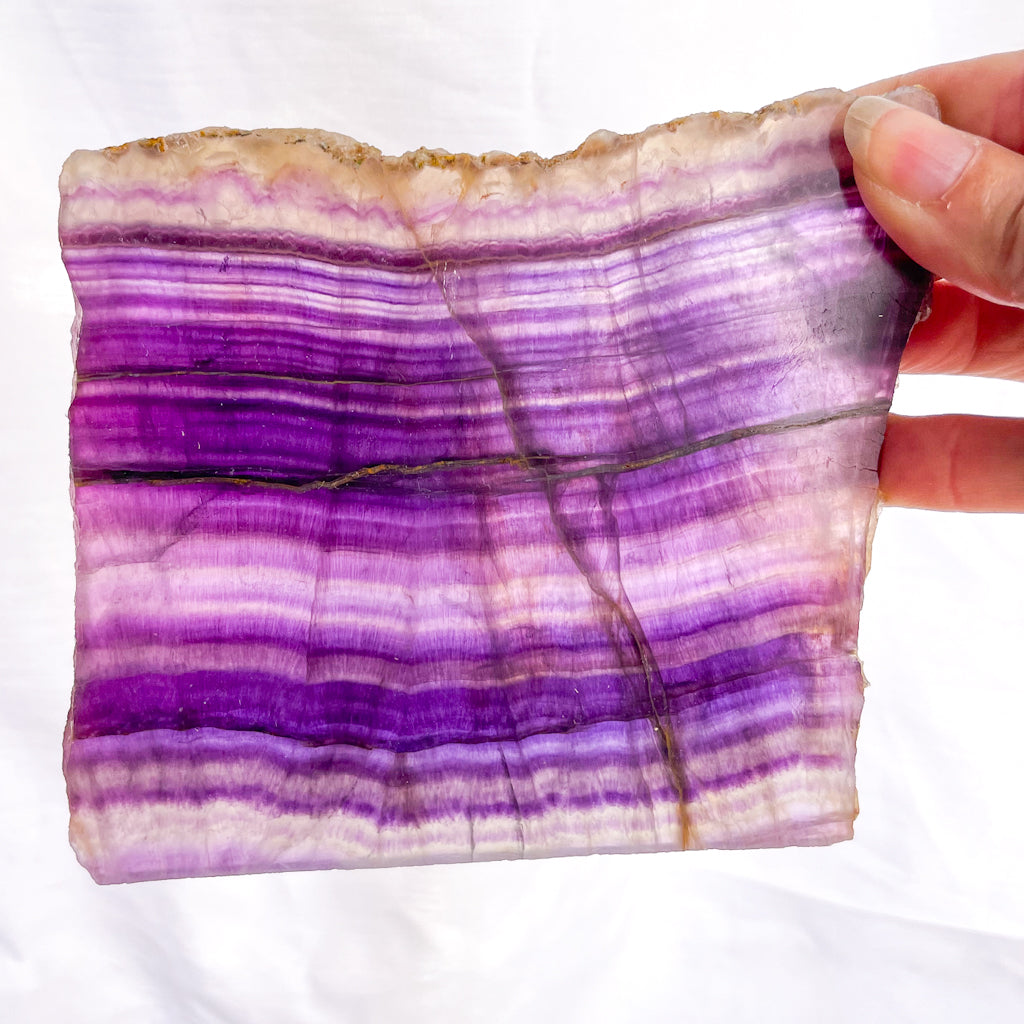 Fluorite purple polished crystal slab 13