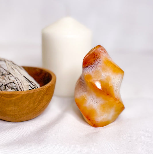 Carnelian crystal polished flame