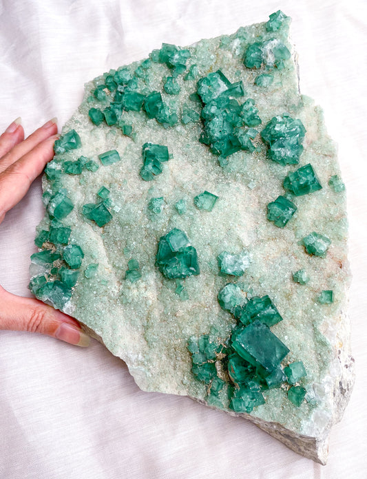Fluorite cubic emerald green crystal cluster 3.3kg
