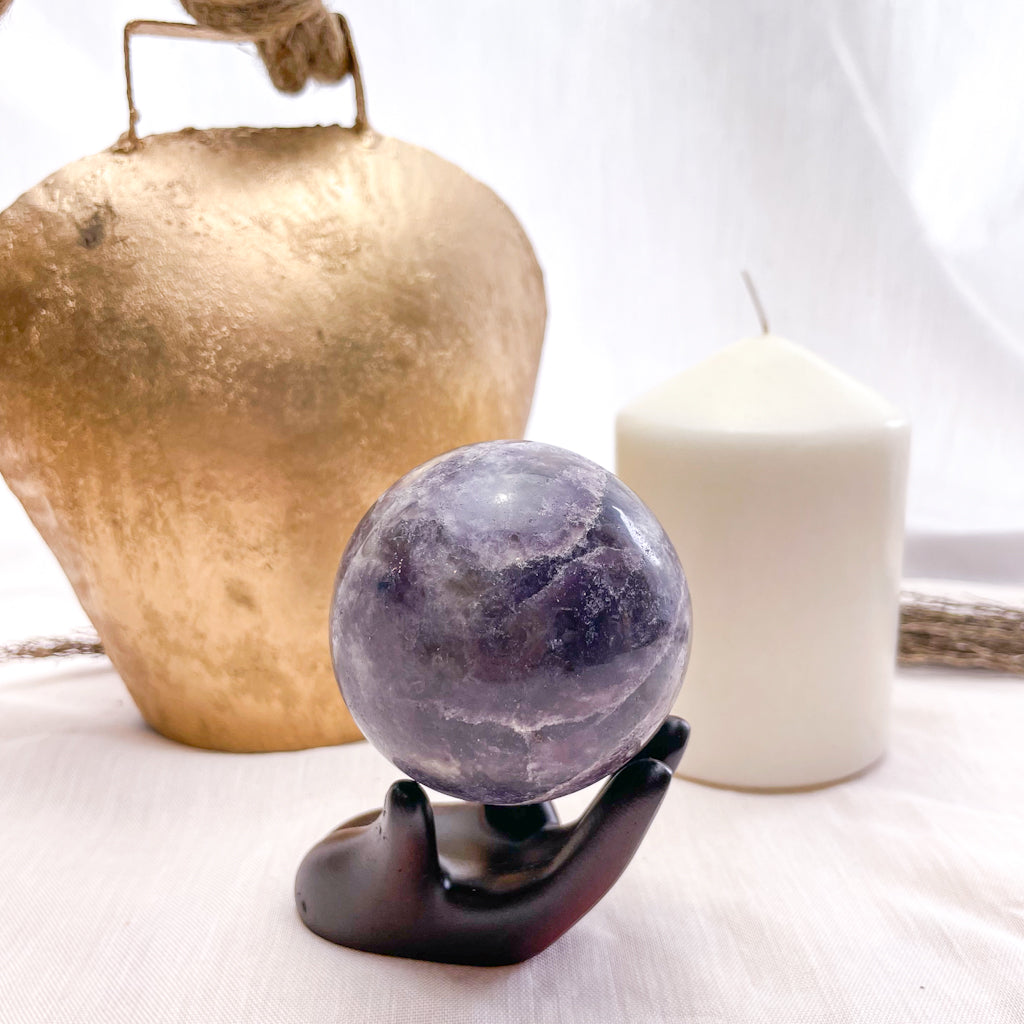 Lepidolite crystal sphere 260g