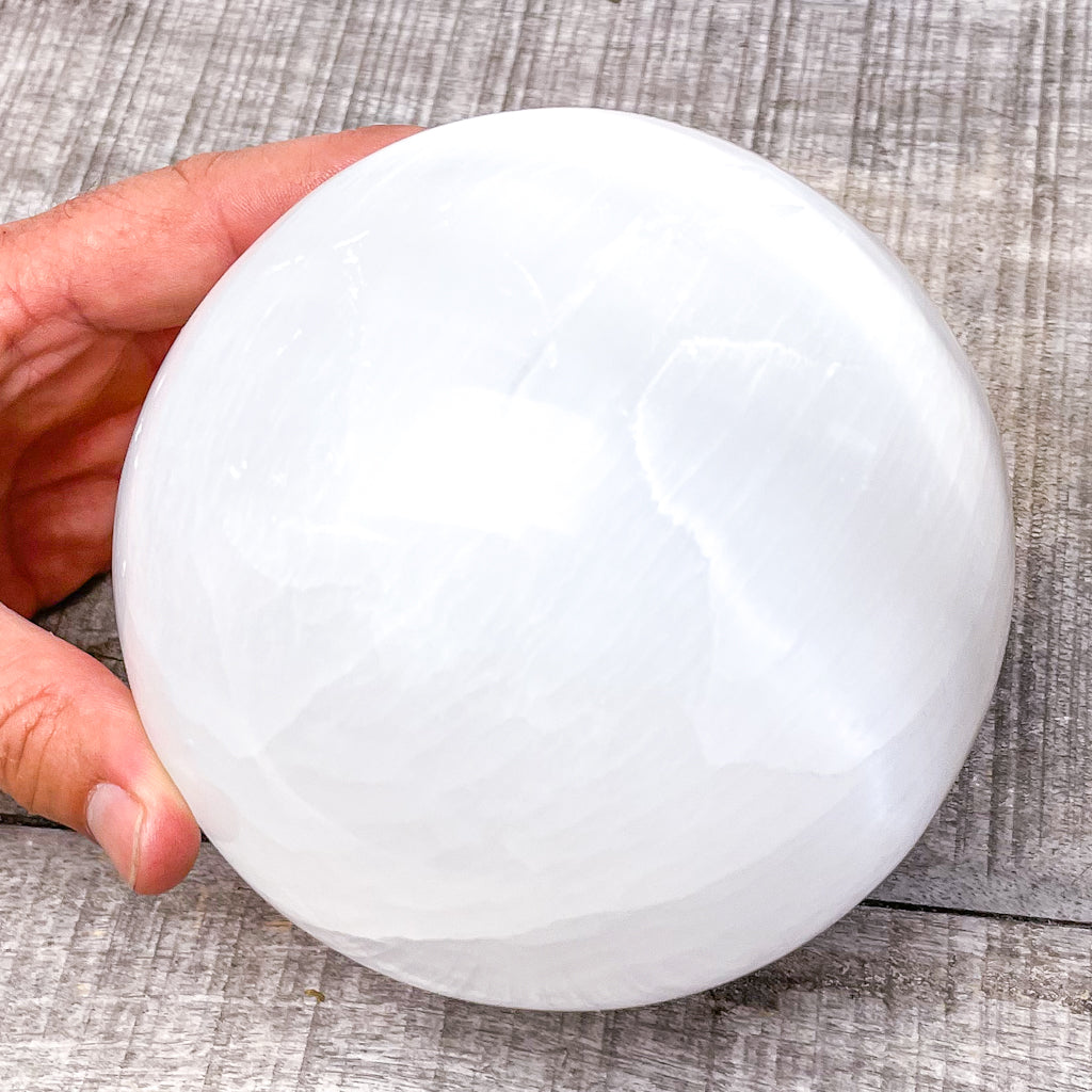 BIG Selenite crystal sphere XXL / 2kg good + selenite polished crystal sphere