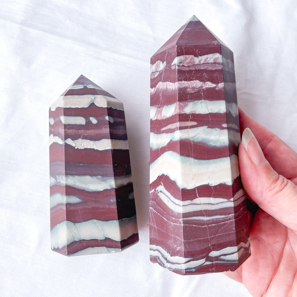 Zebra calcite + Aragonite crystal tower