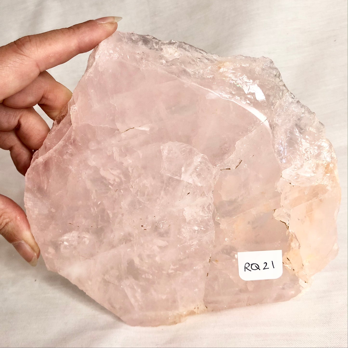 Rose quartz crystal polished slab A grade