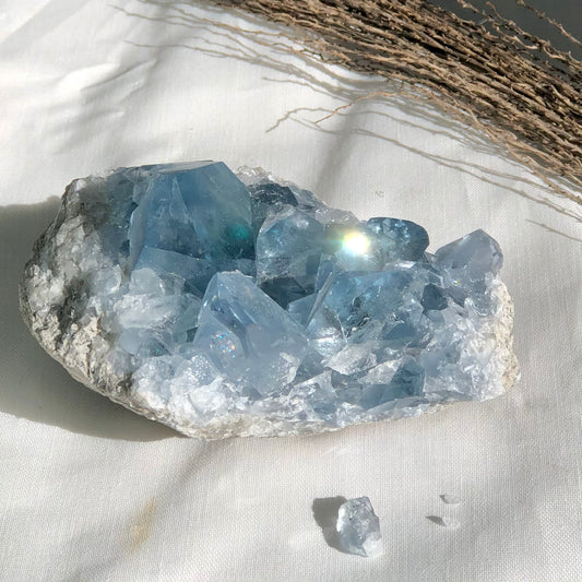 Celestite A grade crystal cluster 570g