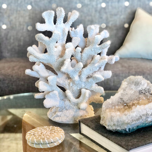 Coral faux decor white XL