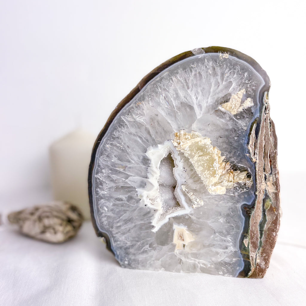 Clear quartz druzy crystal geode lamp 2kg