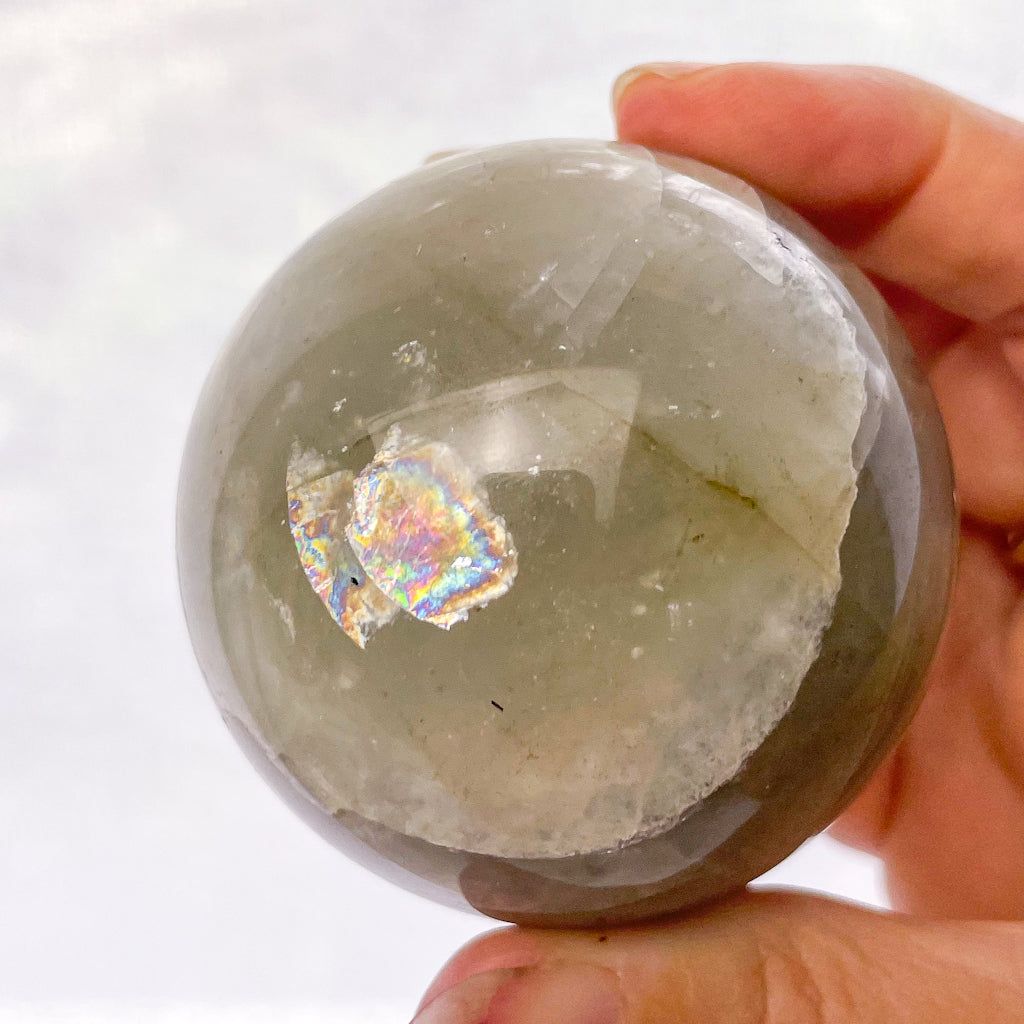 Moonstone green crystal sphere