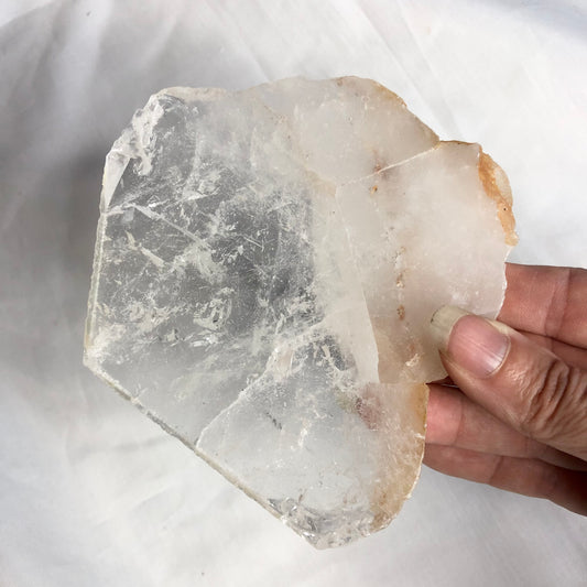 Clear quartz crystal polished slab R