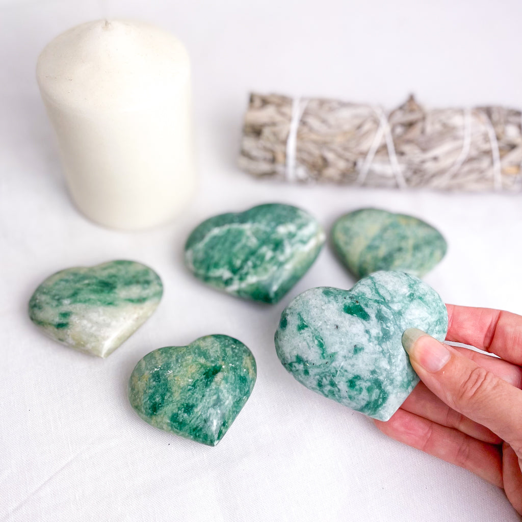 Fuchsite mica heart shaped crystal