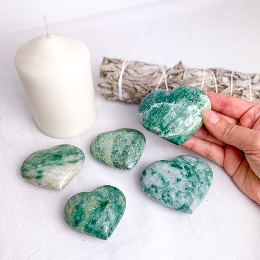 Fuchsite mica heart shaped crystal