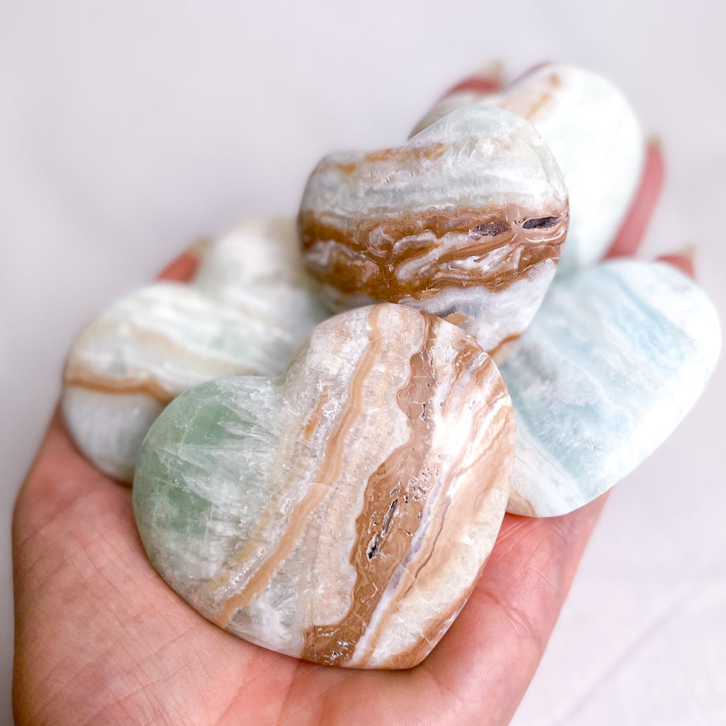 Caribbean calcite heart shaped crystal