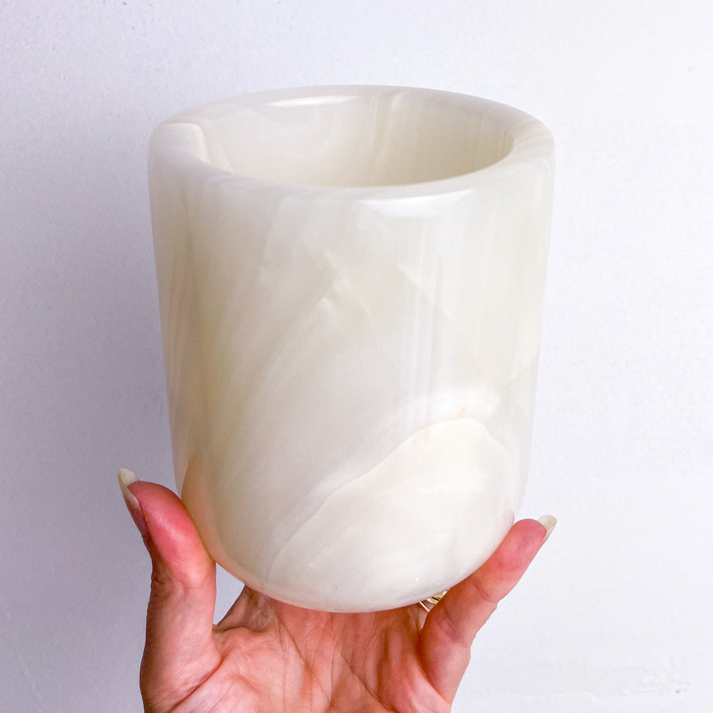 Onyx crystal vase candle holder
