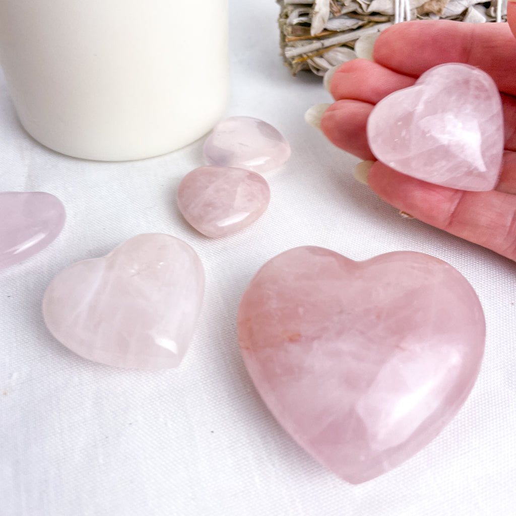 Rose Quartz crystal heart stone