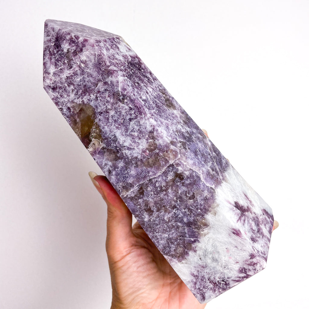 Lepidolite + Smoky quartz crystal generator tower XL 1.75kg