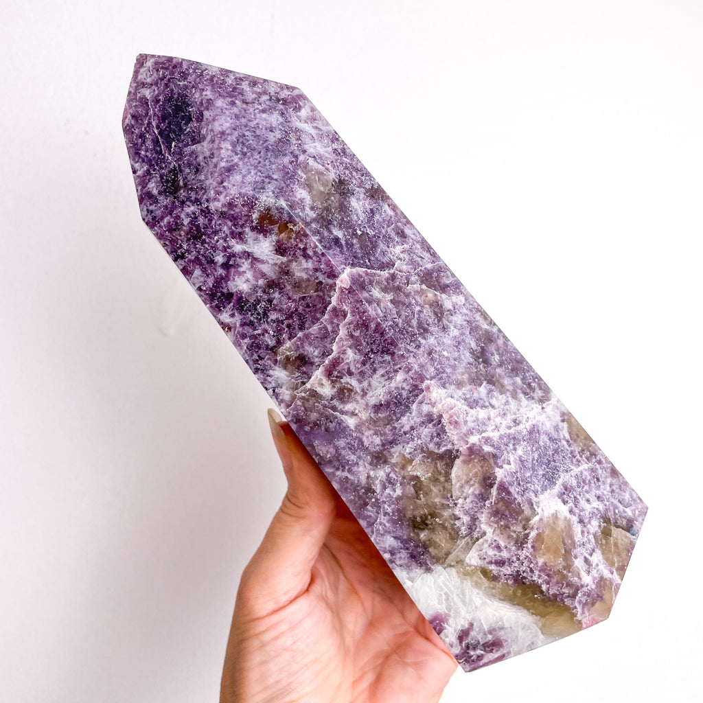 Lepidolite + Smoky quartz crystal generator tower XL 1.75kg