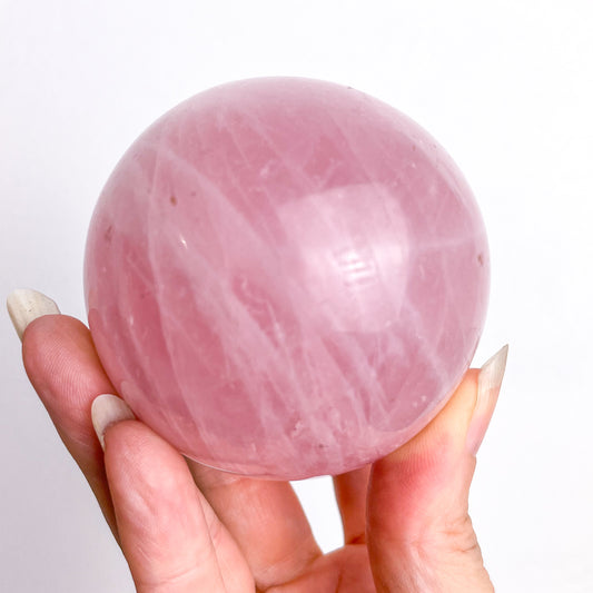 Rose Quartz crystal sphere 6.5cm