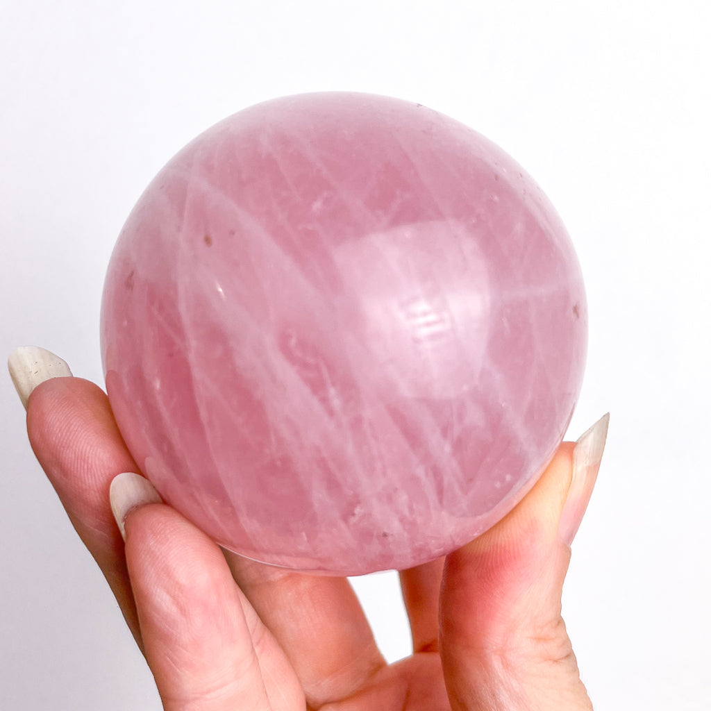 Rose Quartz crystal sphere 6.5cm