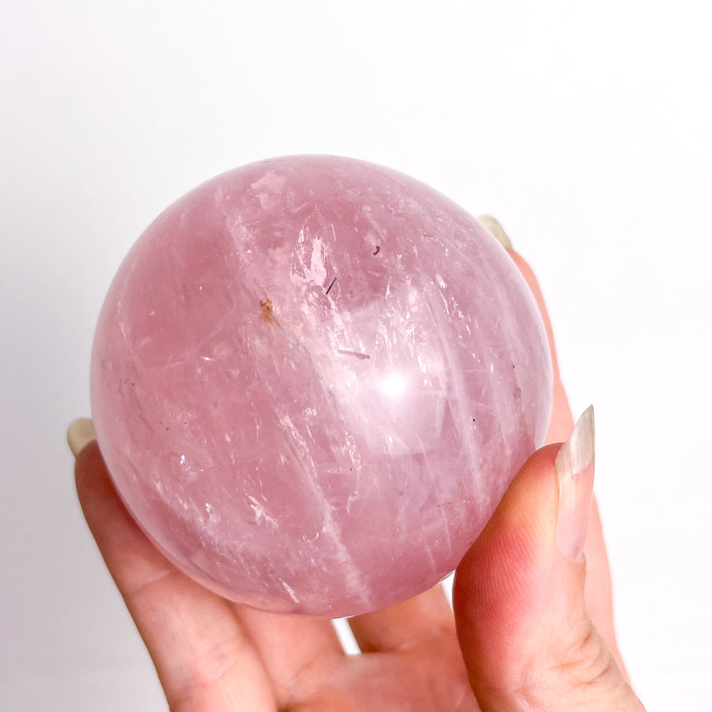 Rose Quartz crystal sphere 6.5cm