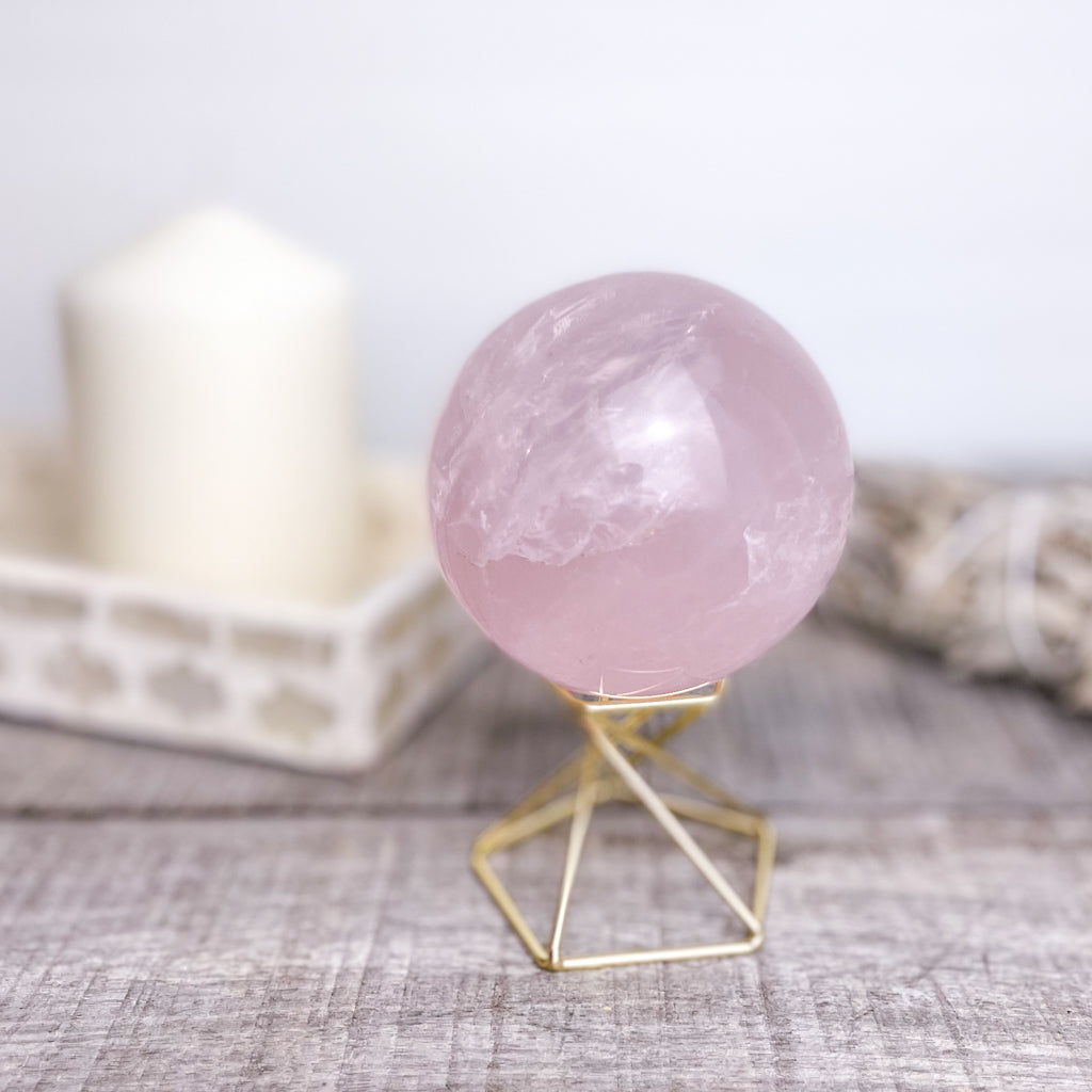 Rose Quartz gemstone sphere 470g