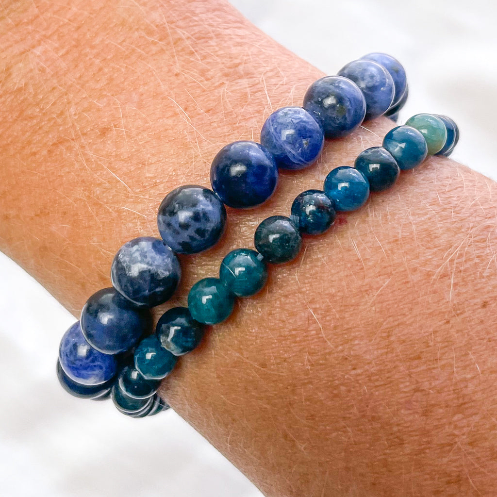 Crystal bead bracelet - Sodalite or apatite