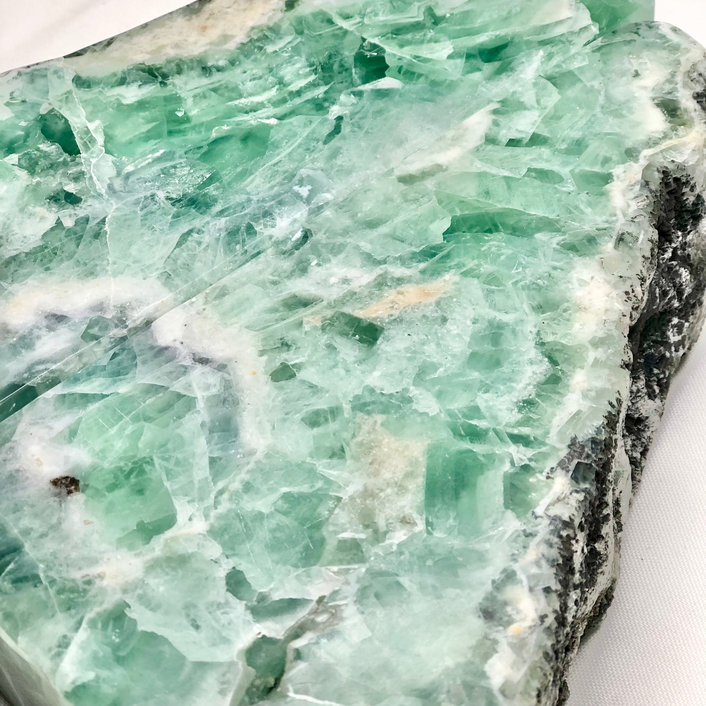 Fluorite green polished crystal bookend pair