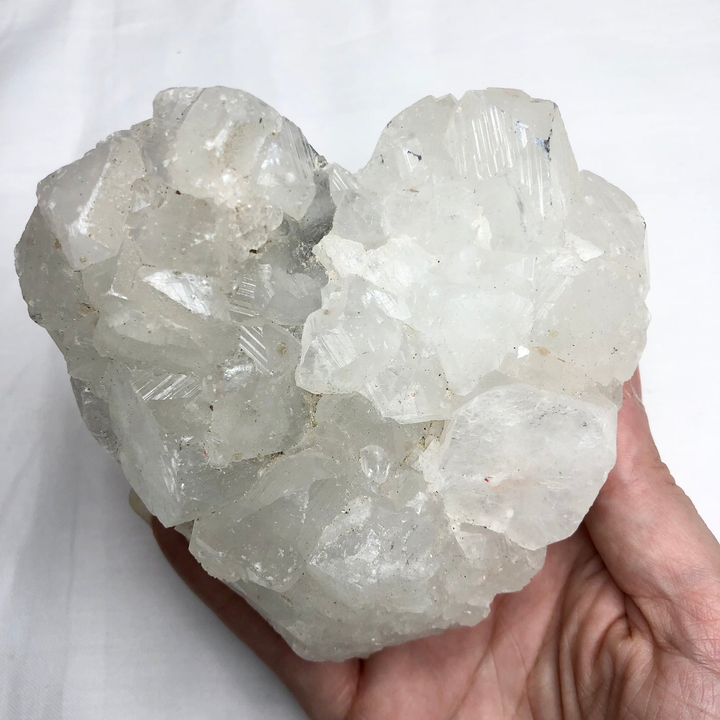Apophyllite grade A crystal cluster heart XL