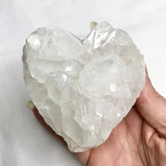 Apophyllite + peach stilbite cluster crystal heart L