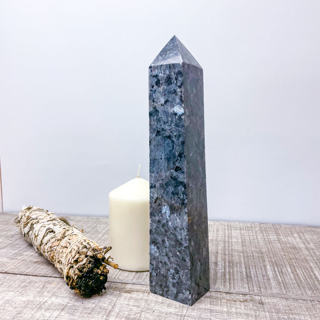 Larvikite crystal tower pillar 900g 24cm XXL