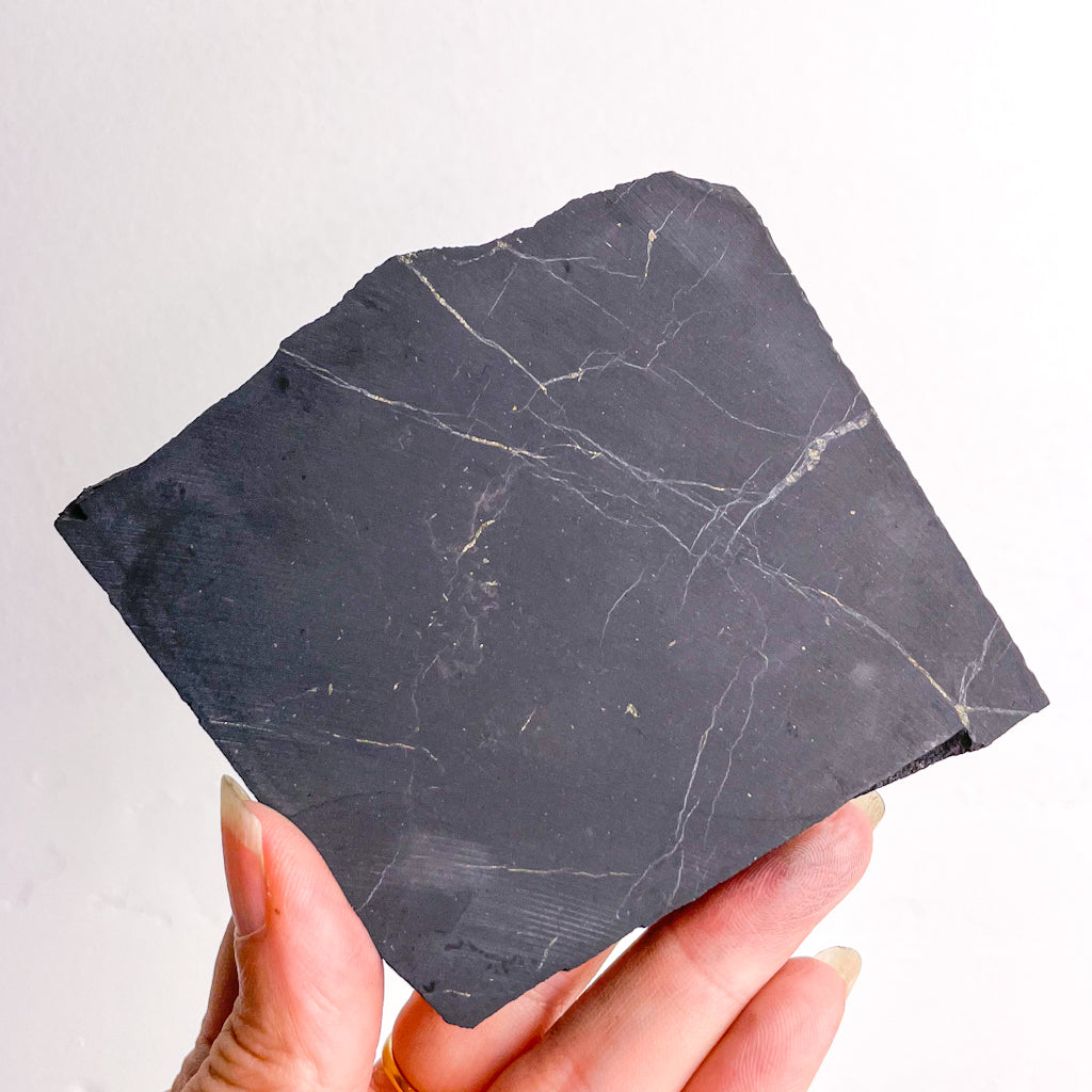 Shungite crystal plate slab