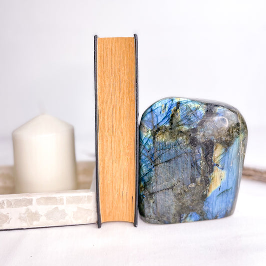 Labradorite crystal freeform bookend