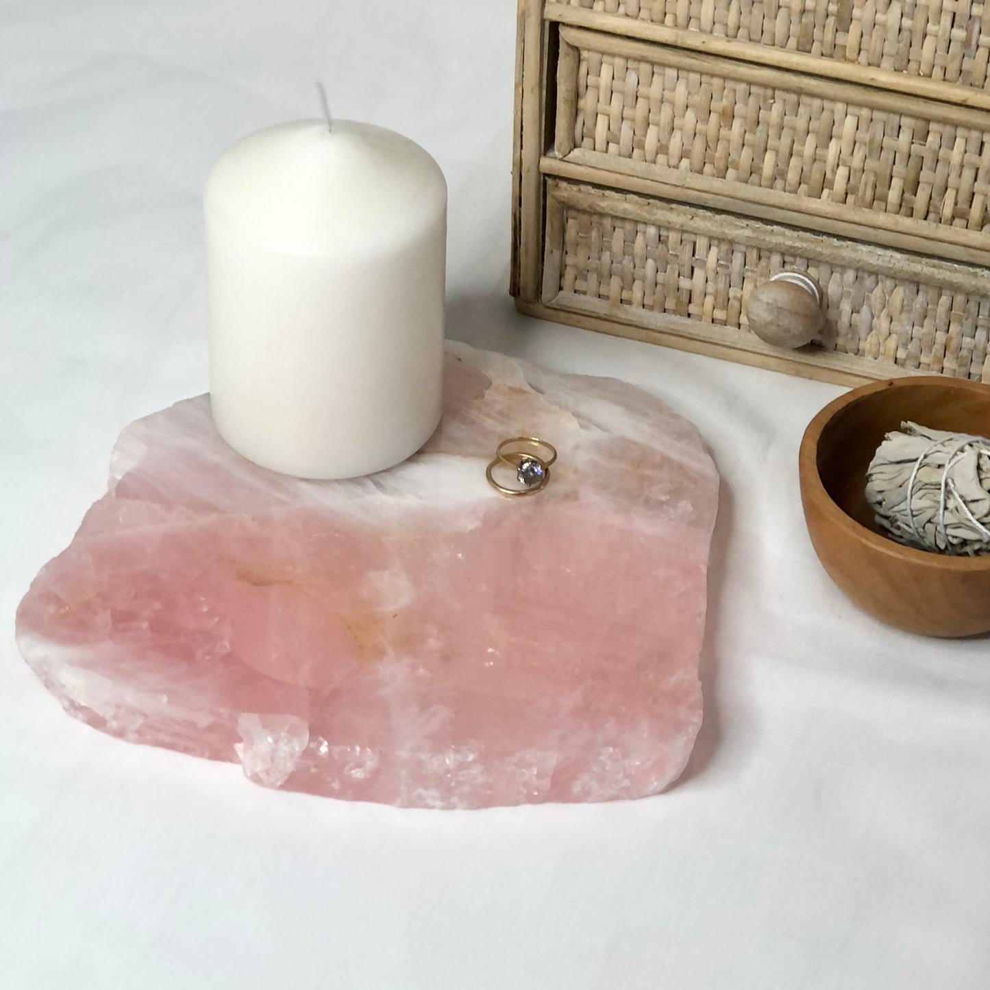 Rose quartz crystal polished slab A grade XL