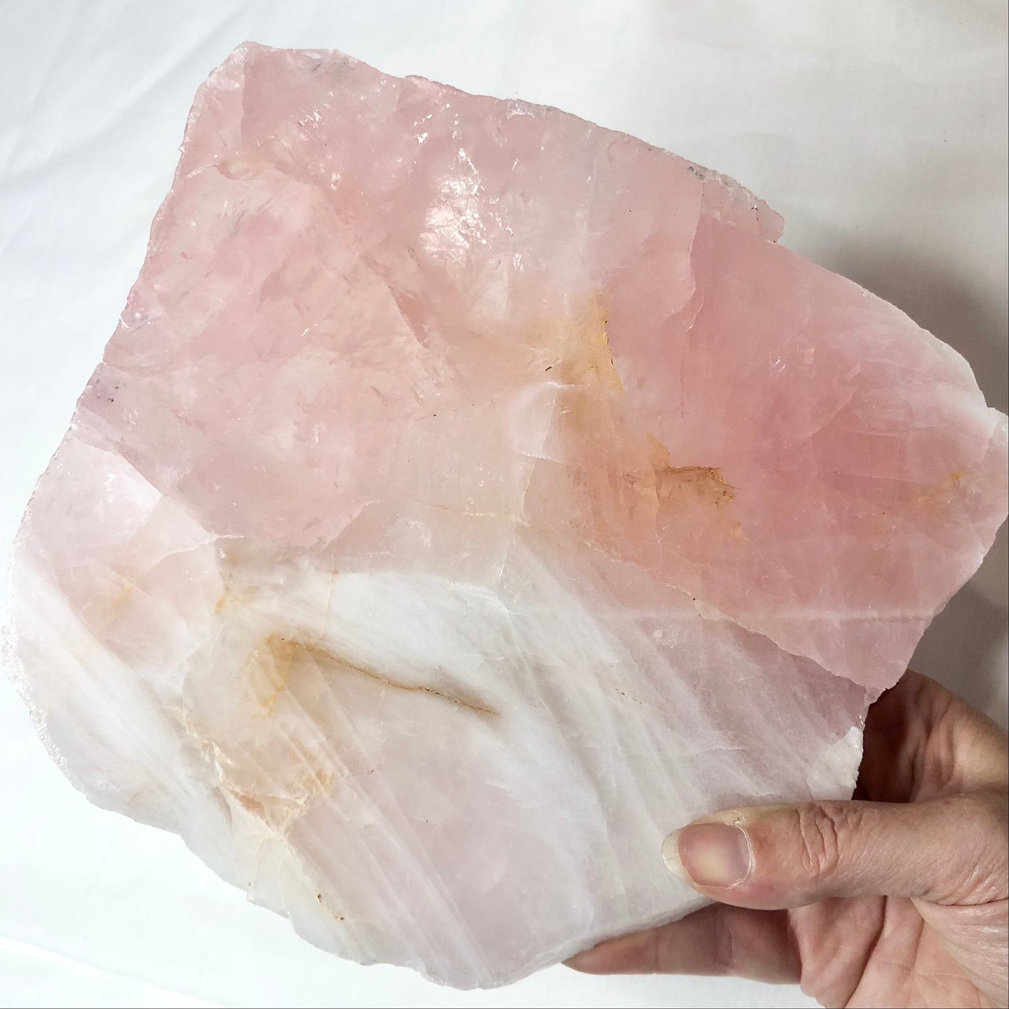 Rose quartz crystal polished slab A grade XL