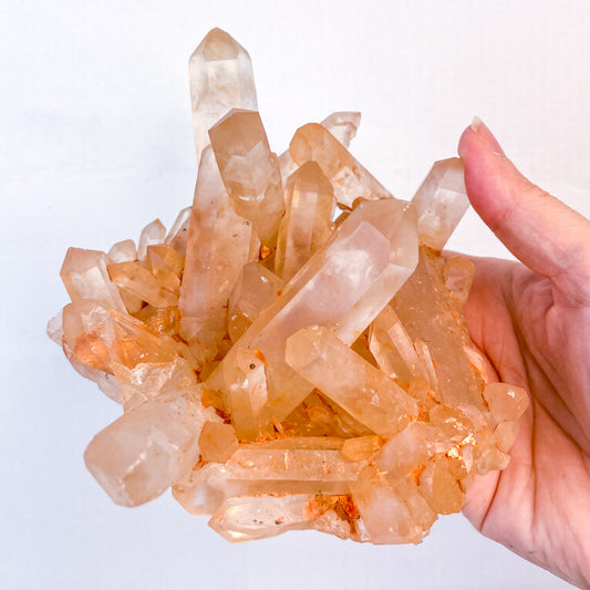 Pink Himalayan Quartz crystal cluster 14