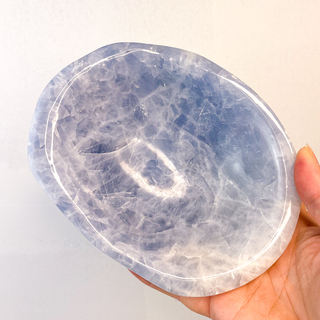 Blue Calcite crystal large bowl
