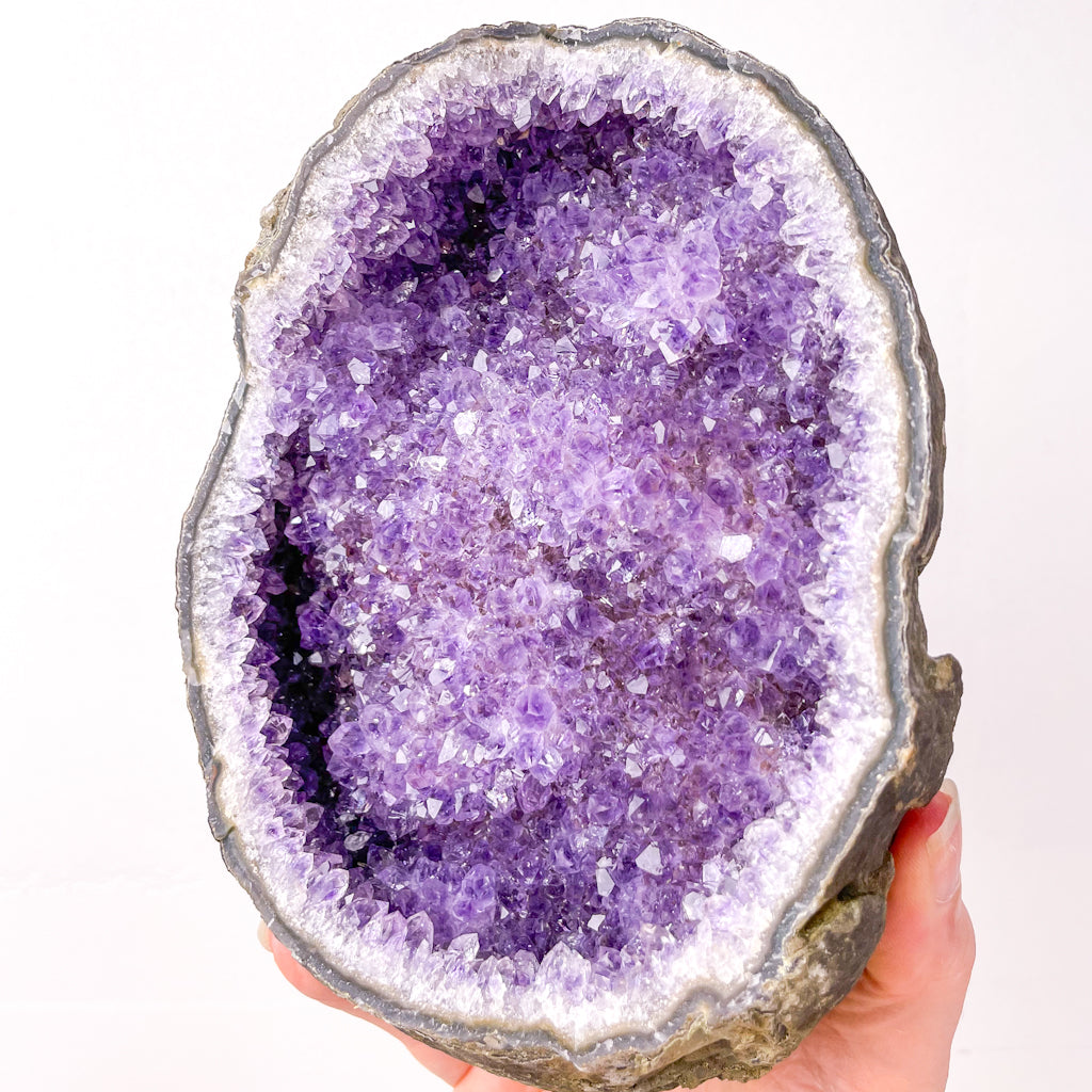 Amethyst crystal egg cave flat base cluster 1.4kg