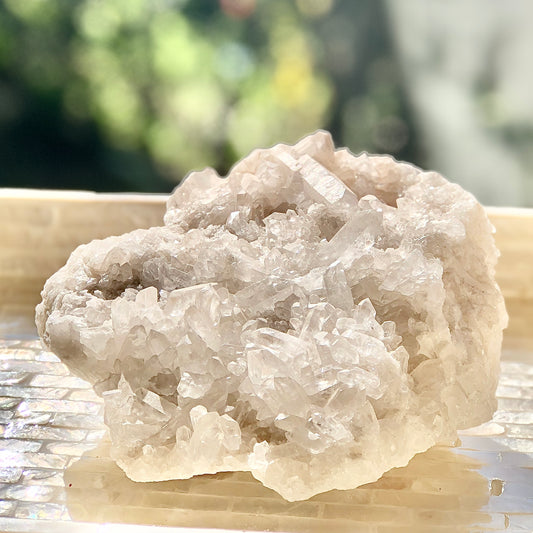 Clear quartz A grade druzy crystal cluster XL