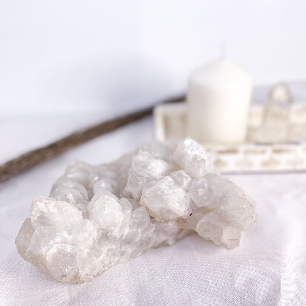 Snow clear quartz crystal cluster 1.5kg