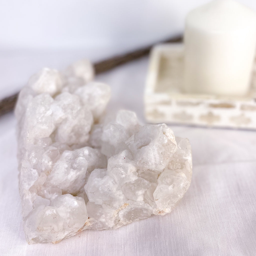 Snow clear quartz crystal cluster 1.5kg
