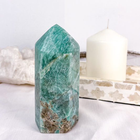 Amazonite crystal point generator tower 500g L