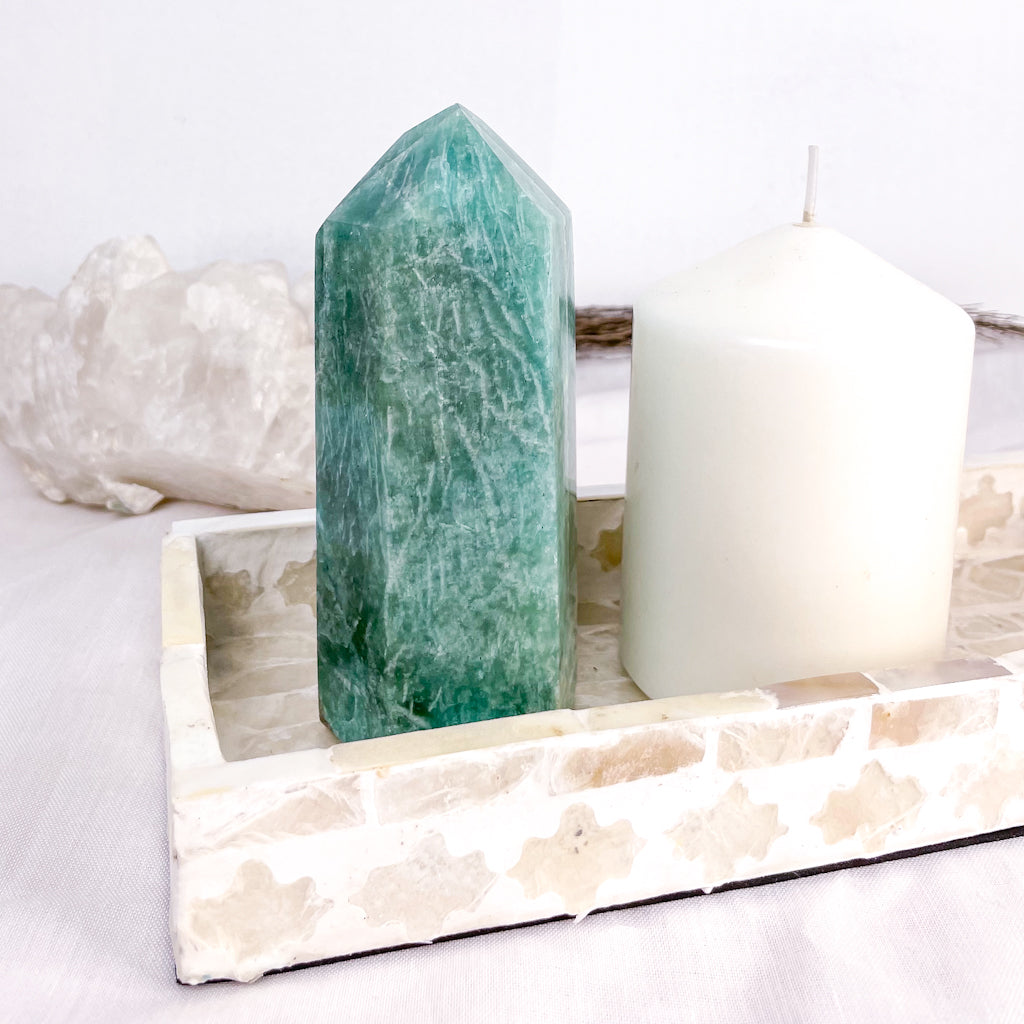 Amazonite crystal point generator tower 500g L