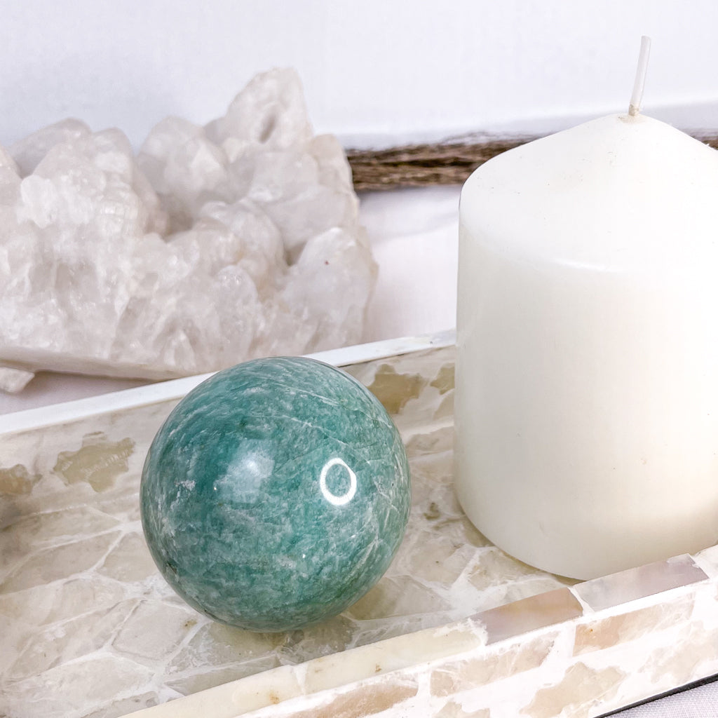 Amazonite crystal sphere 240g