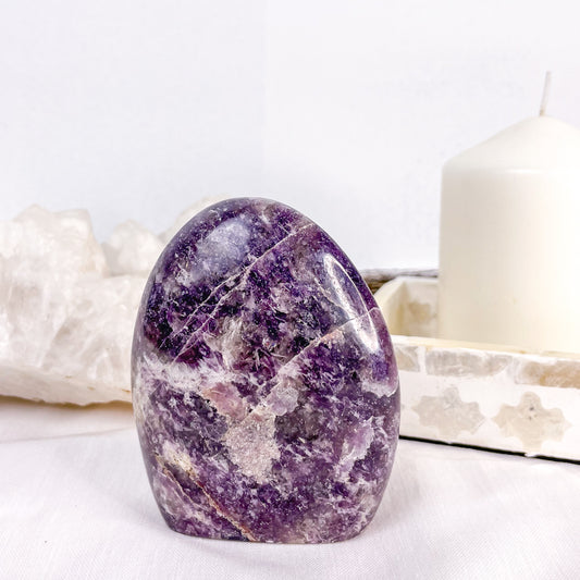 Lepidolite crystal freeform
