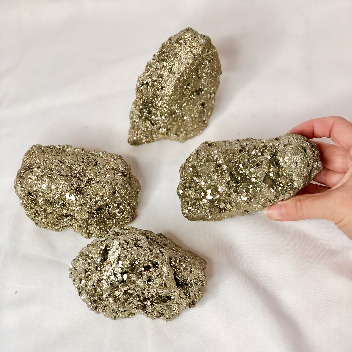 Pyrite crystal cubic cluster